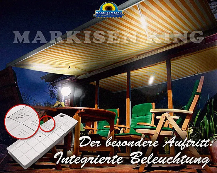 3-7m | Anthrazit | Vollkassettenmarkise | Gelenkarm |Elektrisch | Markise | LED