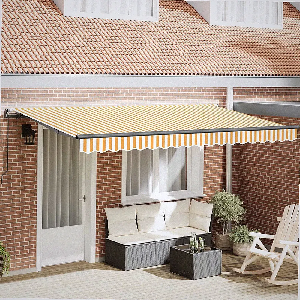 Ausziehbare Markise Stoff Einziehbare Sonnenschutzlösung Patio Moderner vidaXL