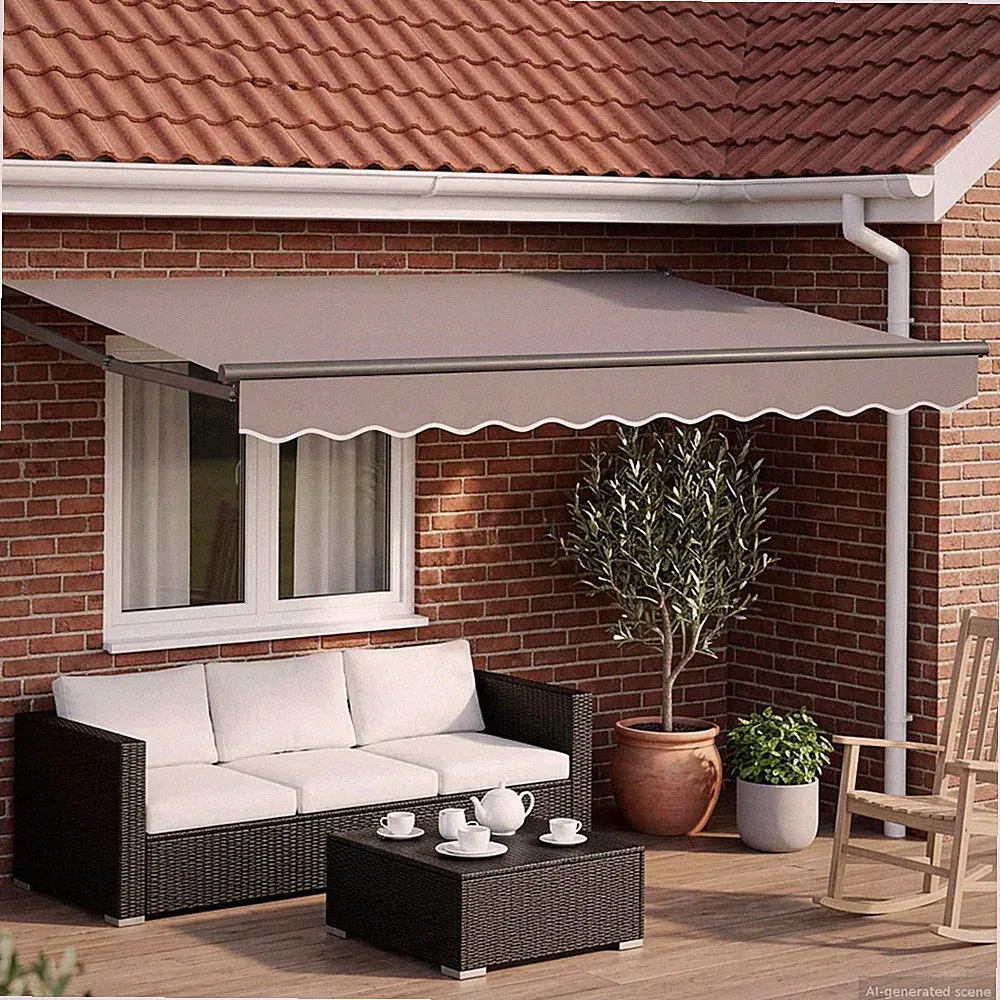 Ausziehbarer Sonnenschirmrahmen Aluminium Einziehbare Markise Outdoor vidaXL