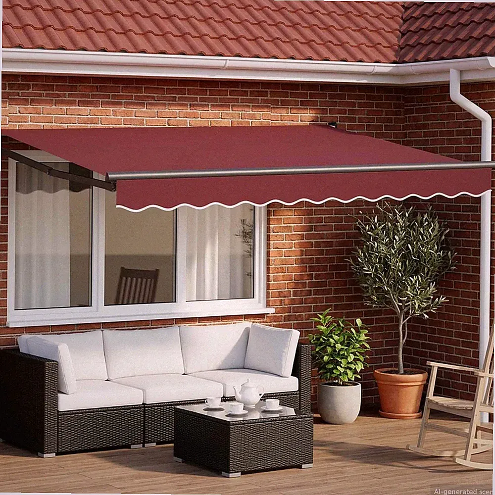 Elektrische ausziehbare Markise 100% Polyester und Aluminium Moderne vidaXL