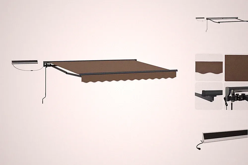 Elektrische Ausziehbare Markise Taupe 5x3,5 M