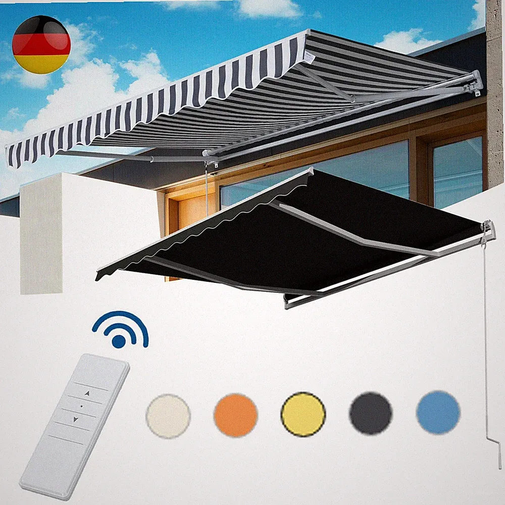 Elektrische Gelenkarmmarkise 3-6m Aluminium Sonnenmarkise Balkonmarkise Markise