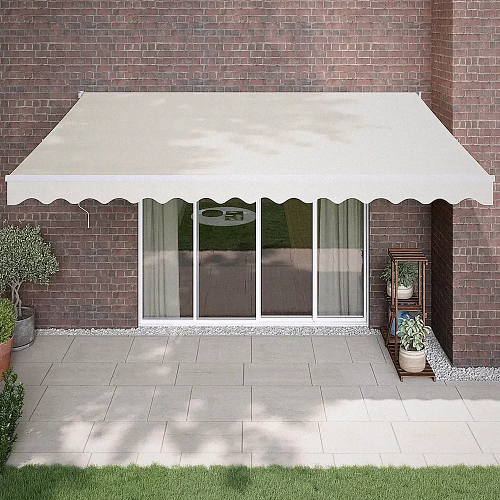Elektrische Markise mit Kurbel Creme 4x3 m