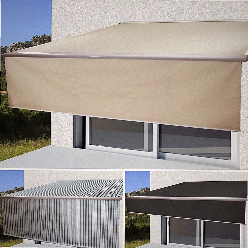 Elektrische Markise T124, 4,5x3m ausfahrbarer Volant Polyester/Citel Acryl UV80