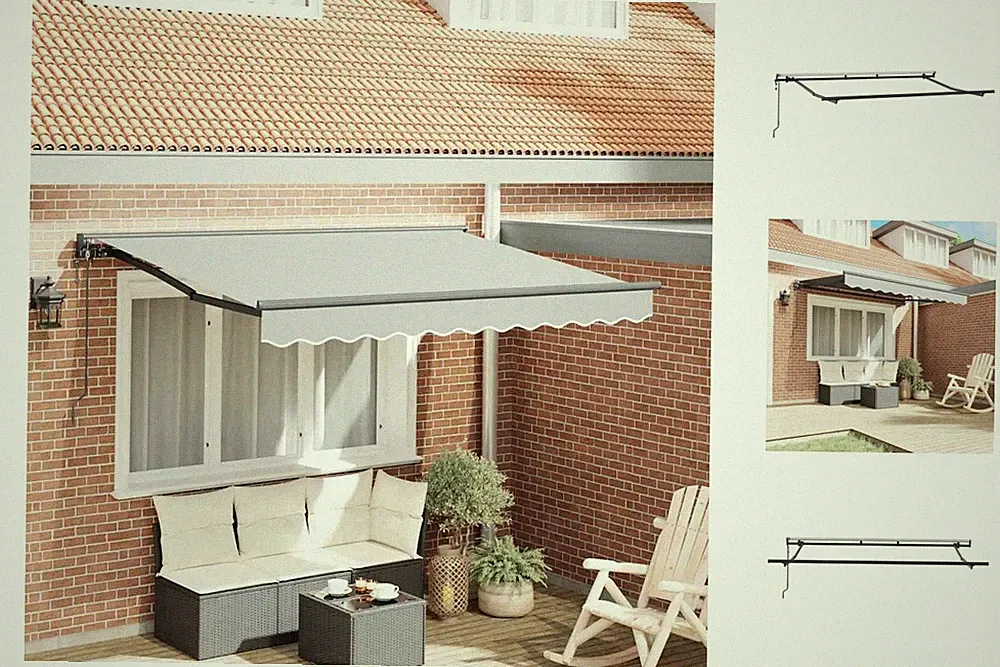Elektrische Markisenrahmen Einziehbar 3,5x2 M Metall