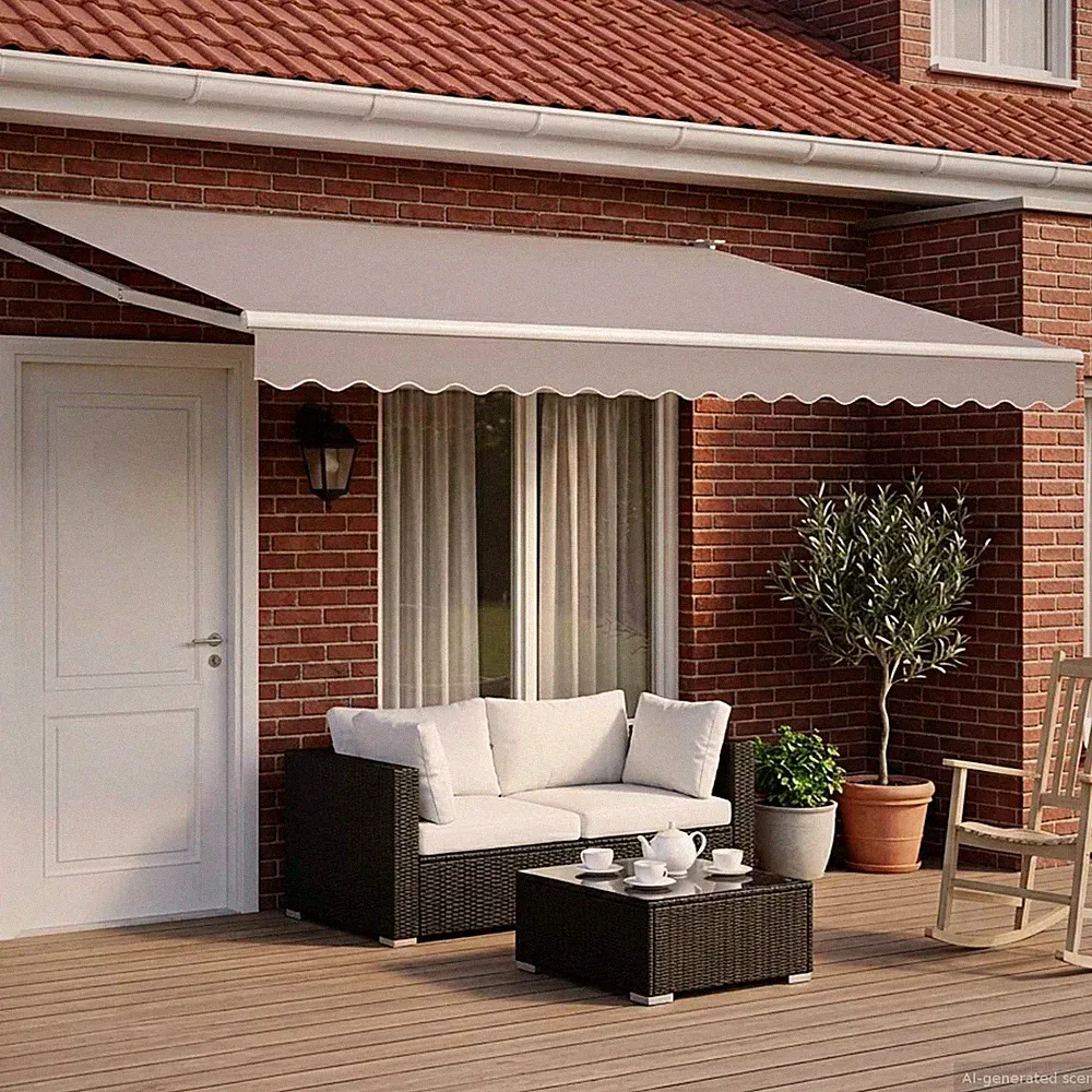 Elektrisches Markisenrahmen Aluminium Outdoor Gartenmarkise LED-Markise vidaXL