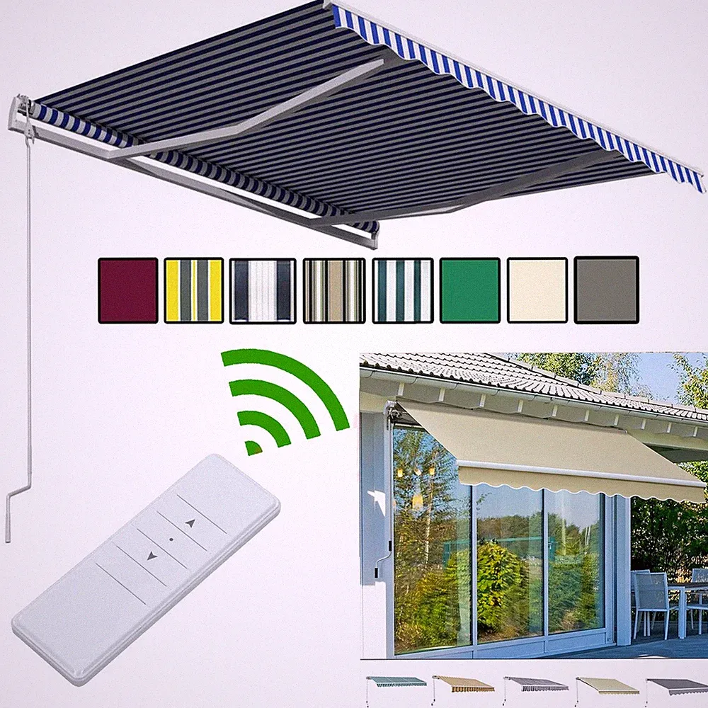 Gelenkarmmarkise 6 x 3m 5 x 3m 4 x 3m Elektrische Markise mit Handkurbel