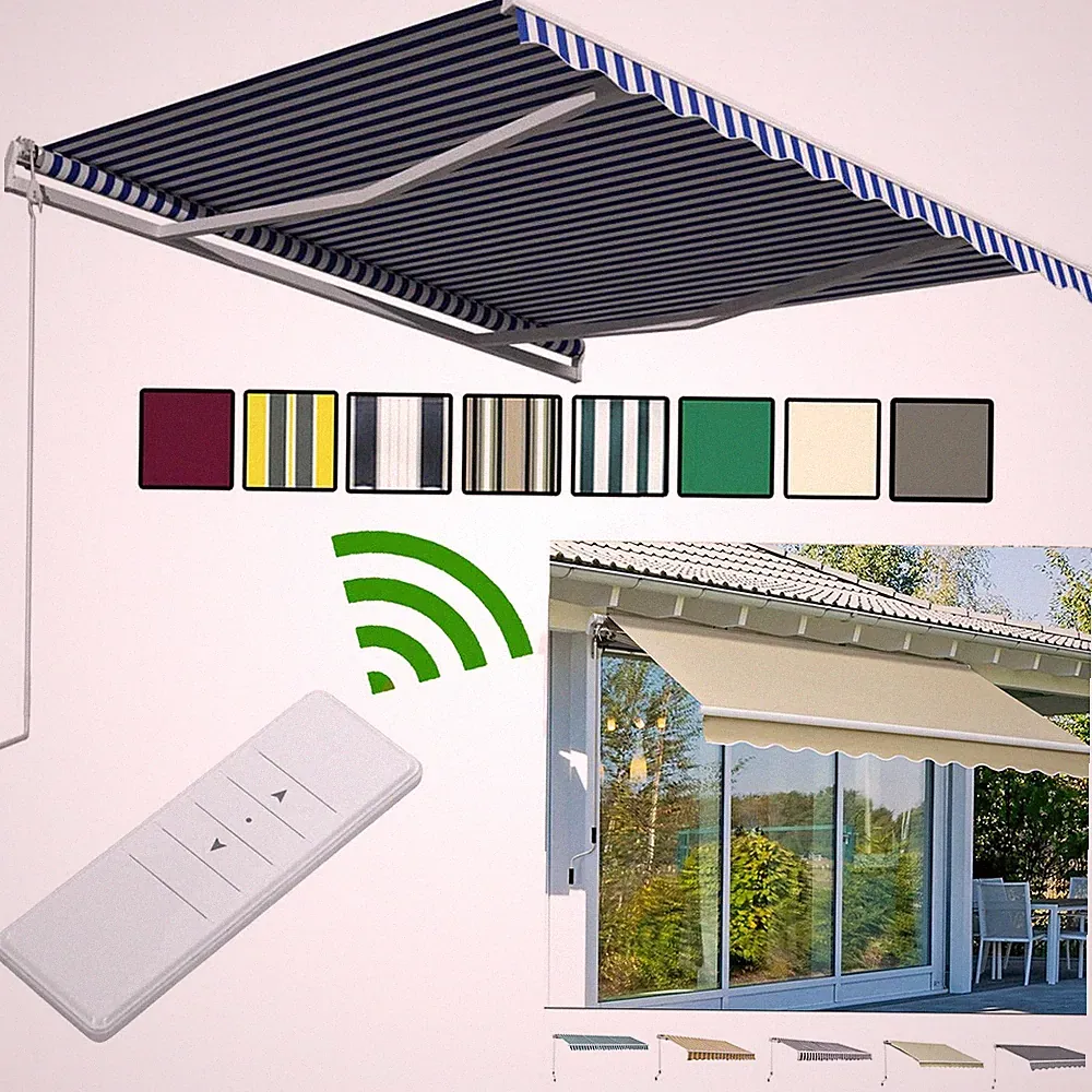 Gelenkarmmarkise 6 x 3m 5 x 3m 4 x 3m Elektrische Markise mit Handkurbel
