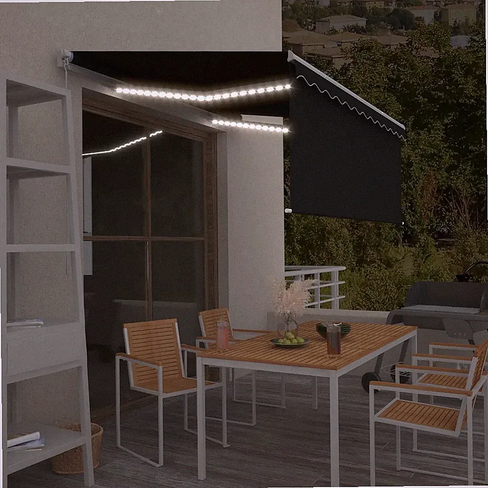 Gelenkarmmarkise Einziehbar mit Jalousie LED Markise Balkon Sonnenmarkise