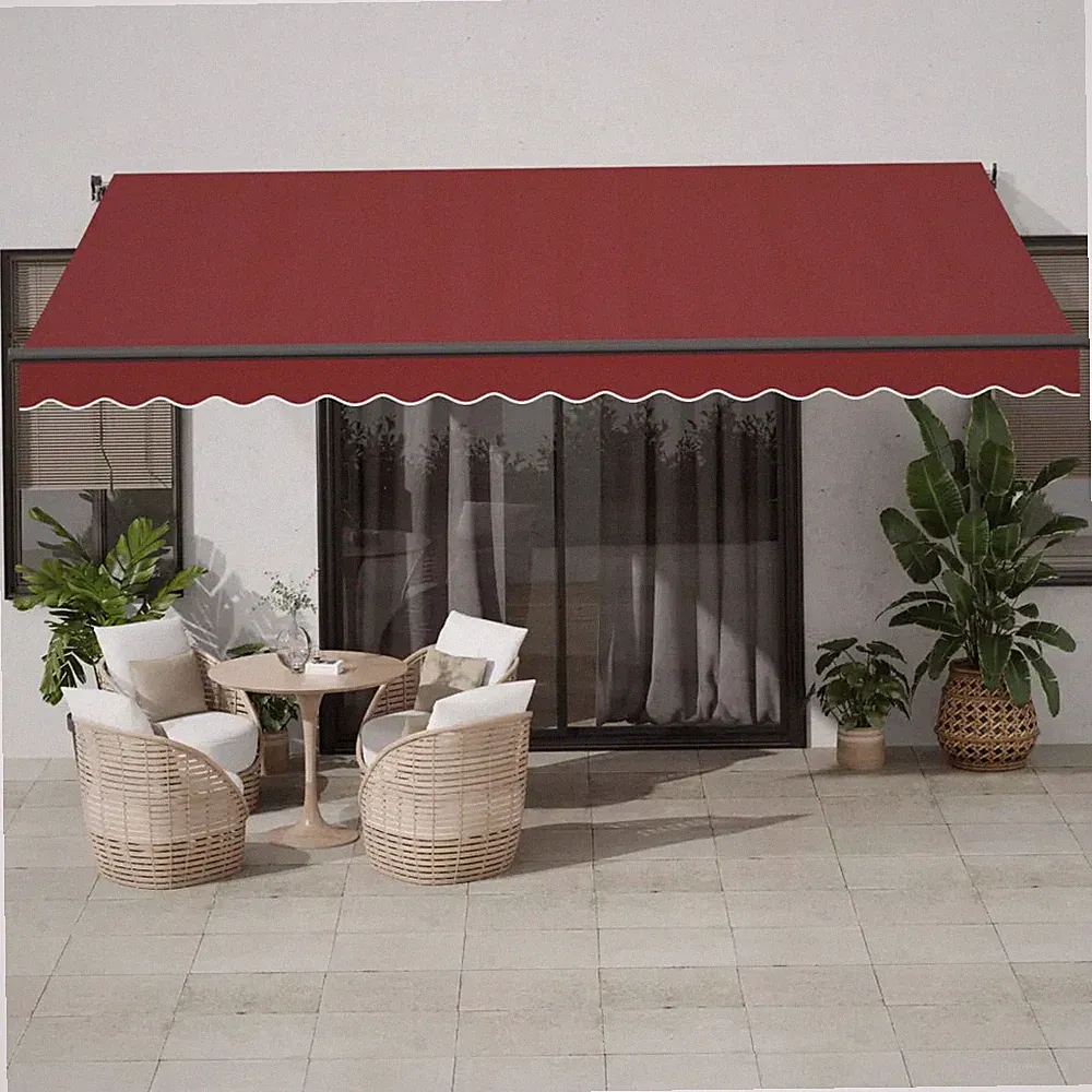 Markise automatisch burgunderrot 450x350 cm Vollkassette Markise