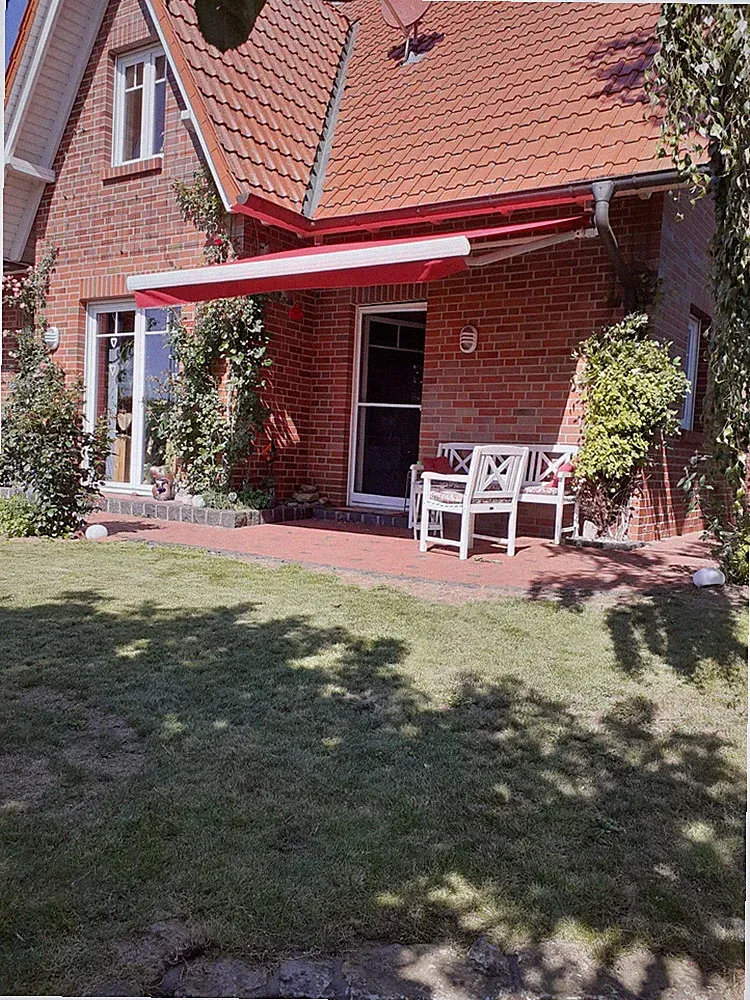 Markise de Luxe Plus elektrisch 3,20m x 2,50m, dunkelrot mit Motor
