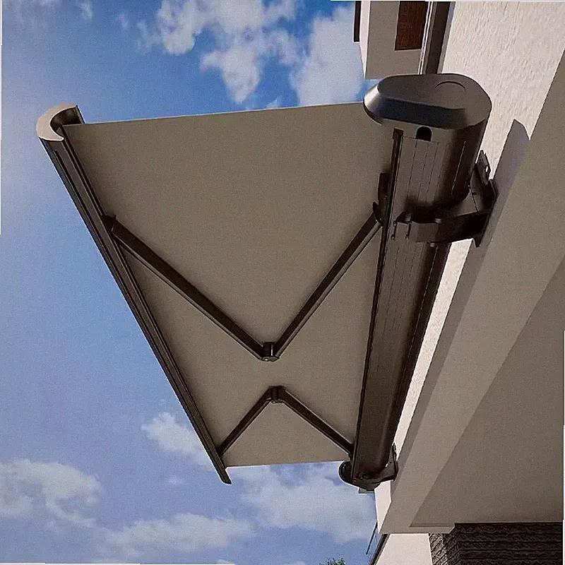 Retractable Outdoor Patio Awning Waterproof Sunshade Fabric with Electric Crank