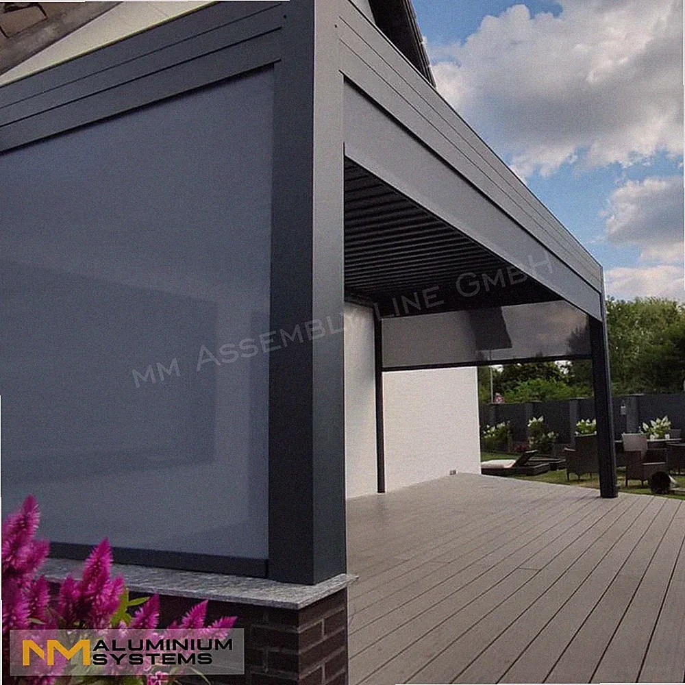 Seitenmarkise Senkrechtmarkise Zip Markise ZIP-Screen Fenstermarkise 3 x 2,4 m