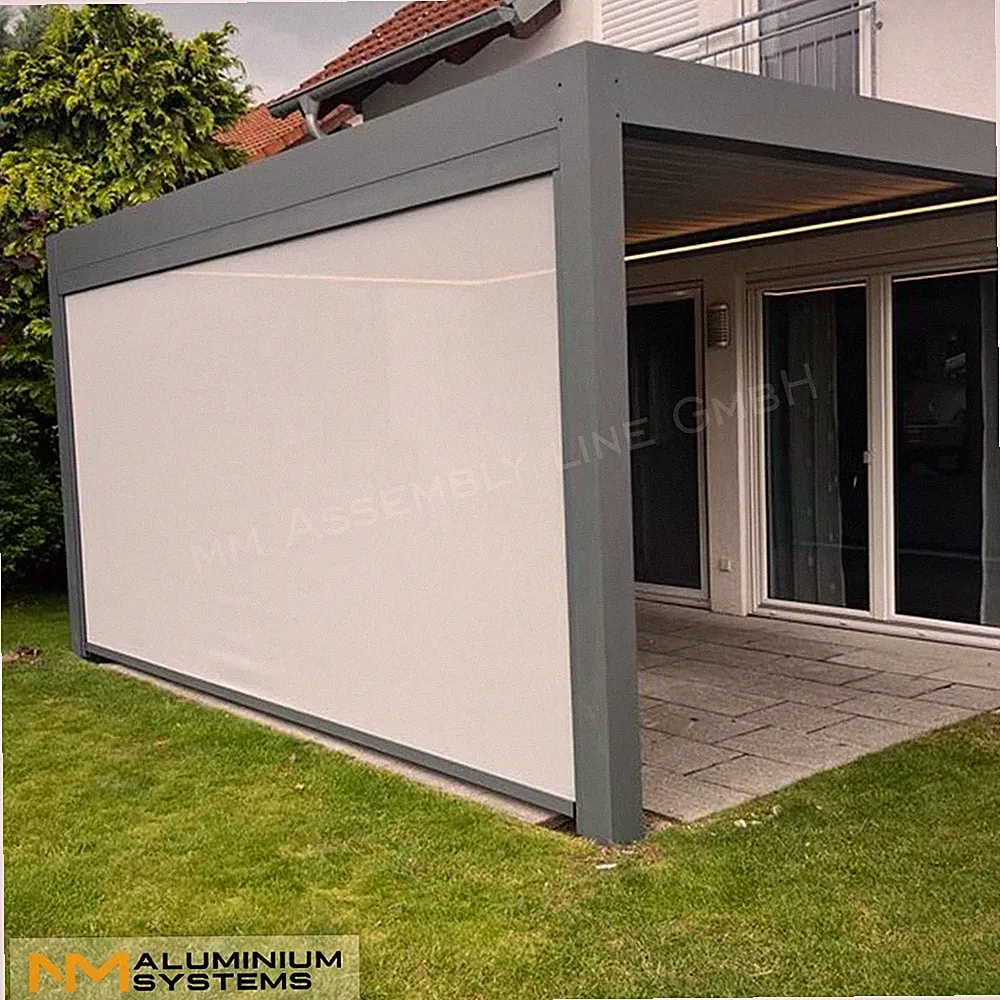 Senkrechtmarkise Seitenmarkise Zip Markise Zip-Screen Terrasse 1,4 m x 1,4 m