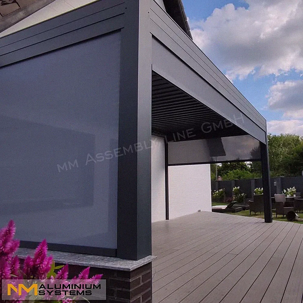 Zip Markise Zip-Screen Senkrechtmarkise Terrassenbeschattung 1,6 m x 1,4 m